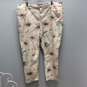 Chico’s light pink hibiscus floral print jeans 3